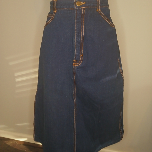 Vintage 80s P.S Gitano Denim Skirt - Picture 1 of 7